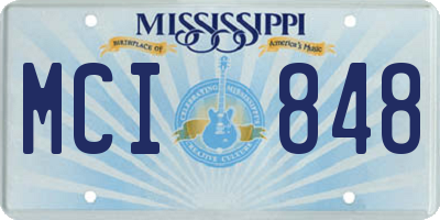 MS license plate MCI848