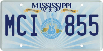 MS license plate MCI855