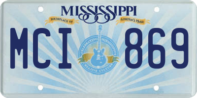 MS license plate MCI869