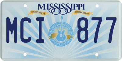 MS license plate MCI877