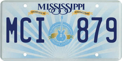 MS license plate MCI879