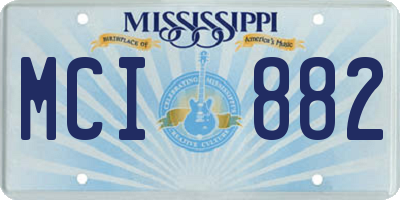 MS license plate MCI882