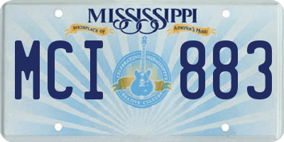 MS license plate MCI883