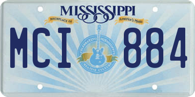 MS license plate MCI884