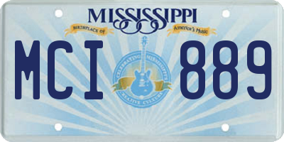MS license plate MCI889