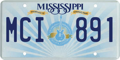 MS license plate MCI891