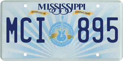 MS license plate MCI895
