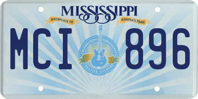 MS license plate MCI896