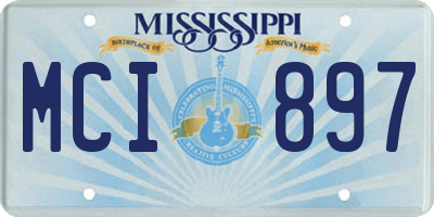 MS license plate MCI897