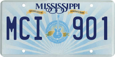MS license plate MCI901