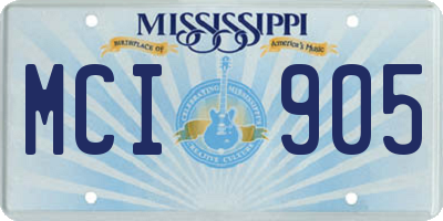 MS license plate MCI905
