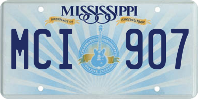 MS license plate MCI907