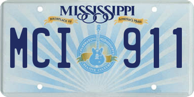 MS license plate MCI911