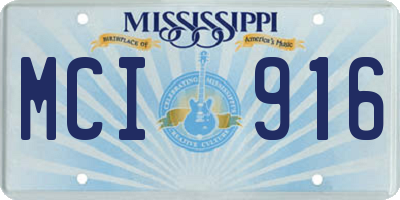 MS license plate MCI916