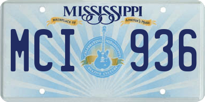 MS license plate MCI936