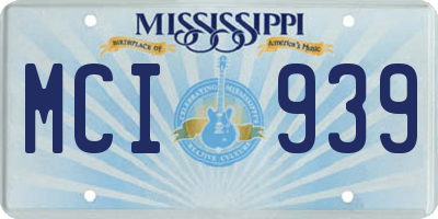 MS license plate MCI939