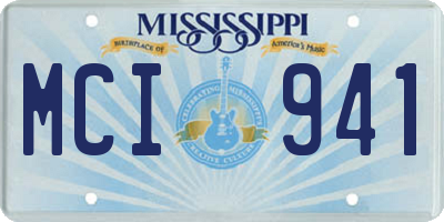 MS license plate MCI941