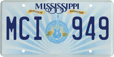 MS license plate MCI949