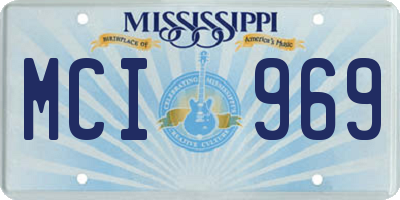 MS license plate MCI969