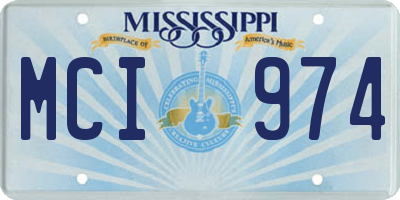 MS license plate MCI974
