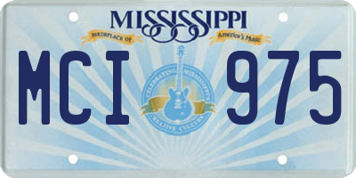 MS license plate MCI975