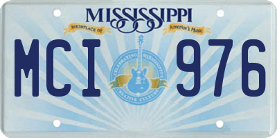 MS license plate MCI976