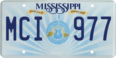 MS license plate MCI977