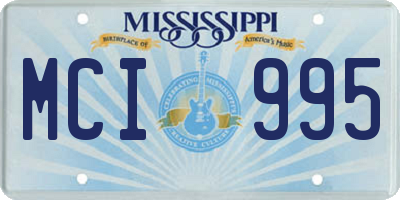 MS license plate MCI995