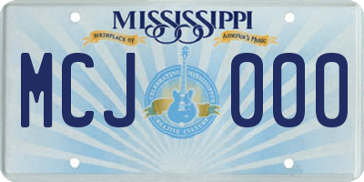 MS license plate MCJ000