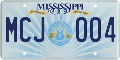 MS license plate MCJ004