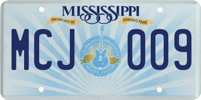 MS license plate MCJ009