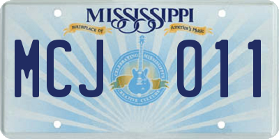 MS license plate MCJ011