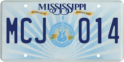 MS license plate MCJ014