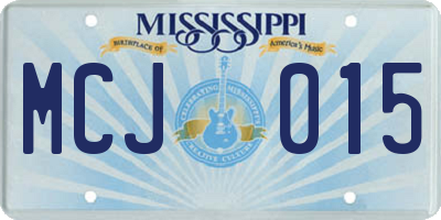 MS license plate MCJ015