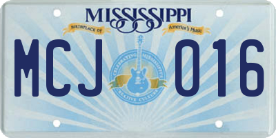 MS license plate MCJ016