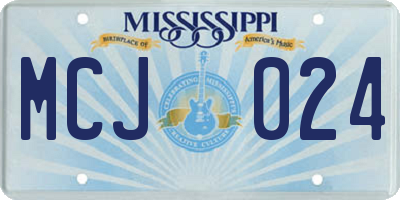 MS license plate MCJ024