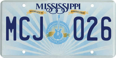 MS license plate MCJ026