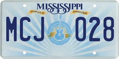 MS license plate MCJ028