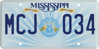 MS license plate MCJ034