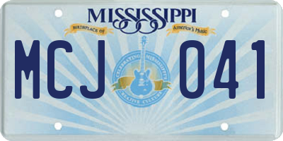 MS license plate MCJ041