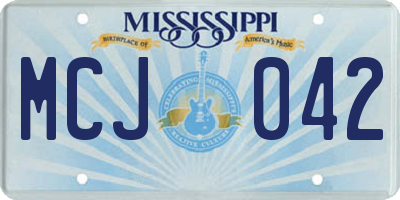 MS license plate MCJ042