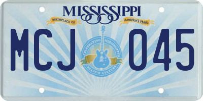 MS license plate MCJ045