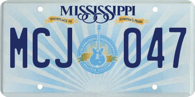 MS license plate MCJ047