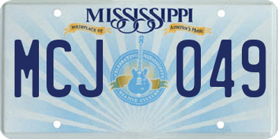 MS license plate MCJ049