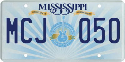MS license plate MCJ050