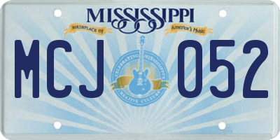 MS license plate MCJ052