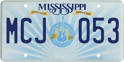 MS license plate MCJ053