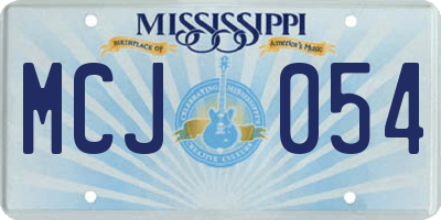 MS license plate MCJ054
