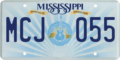 MS license plate MCJ055