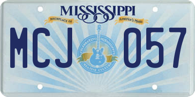 MS license plate MCJ057